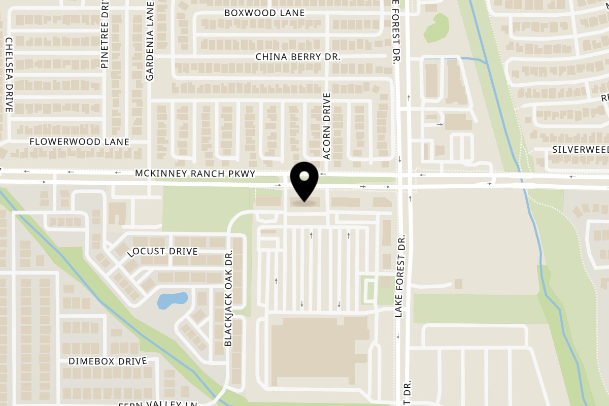 Map showing the location of 51 Rainbow Indian Grill & Momo House | Event Hall on 5151 McKinney Ranch Pkwy #110 in McKinney